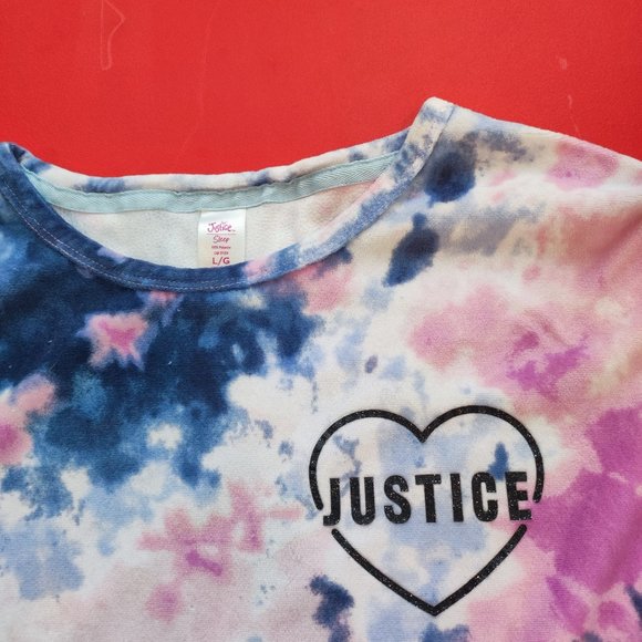 Justice oversized sweatshirt tie-dye girl size L 12/14 - Picture 3 of 4